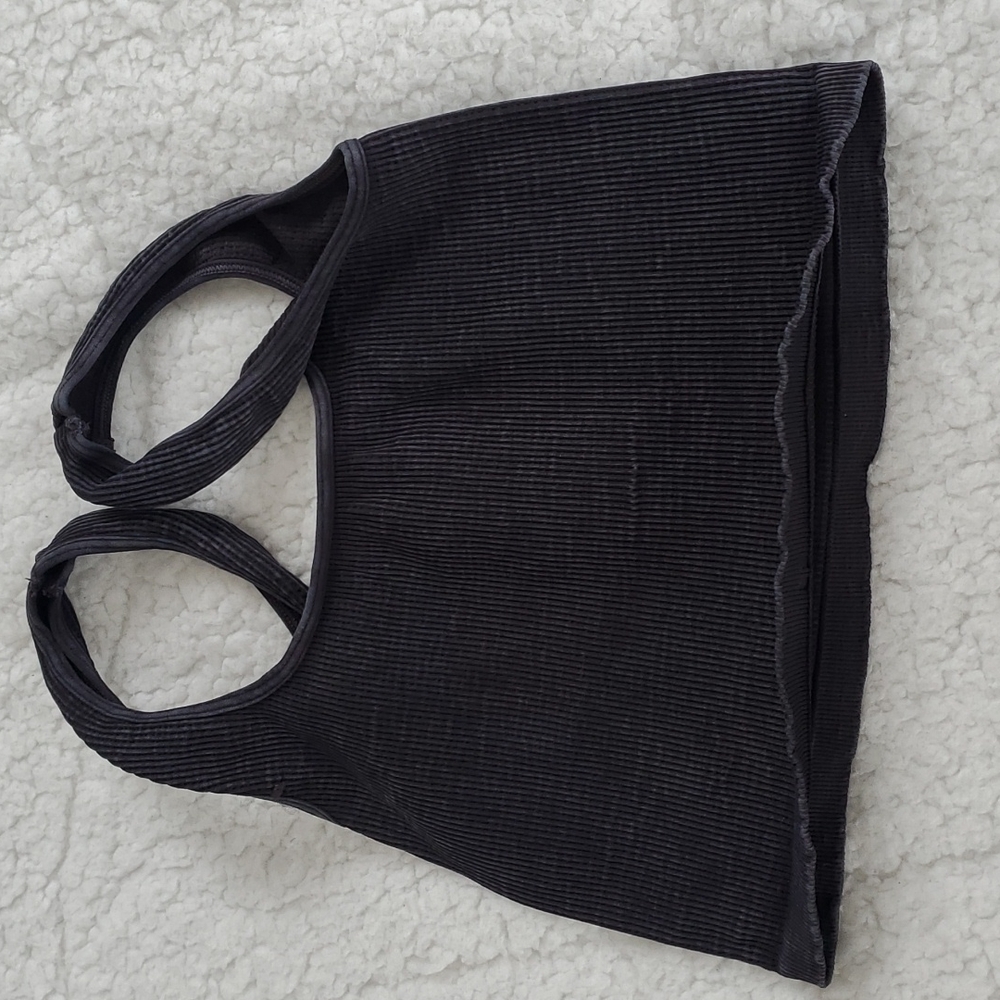 Free People Happiness Runs Square Neck Crop Washed Black - Picture 3 of 11